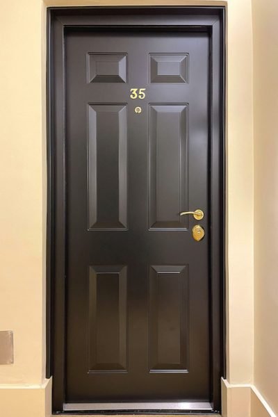 Brand new, beautiful jet black luxury security doors in matt finish.