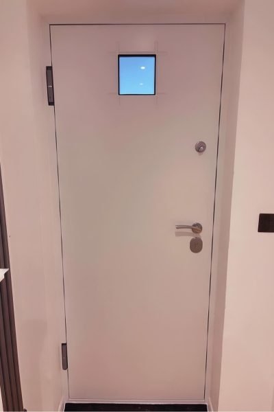 Security door with glass