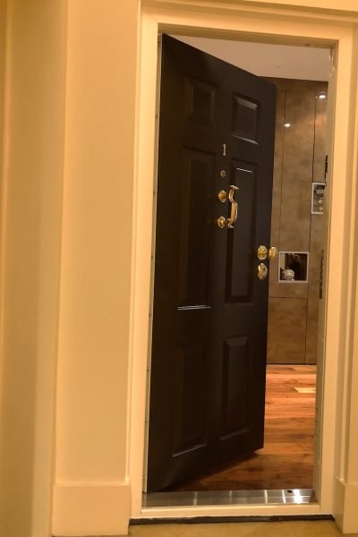 Highest security black traditional design door
