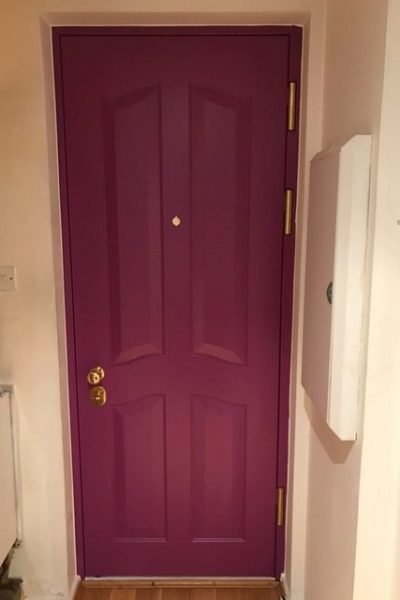 Pink internal security door.
