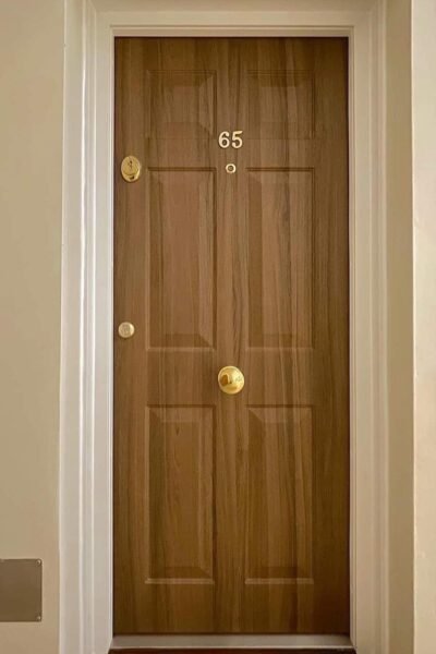Traditional flat security door